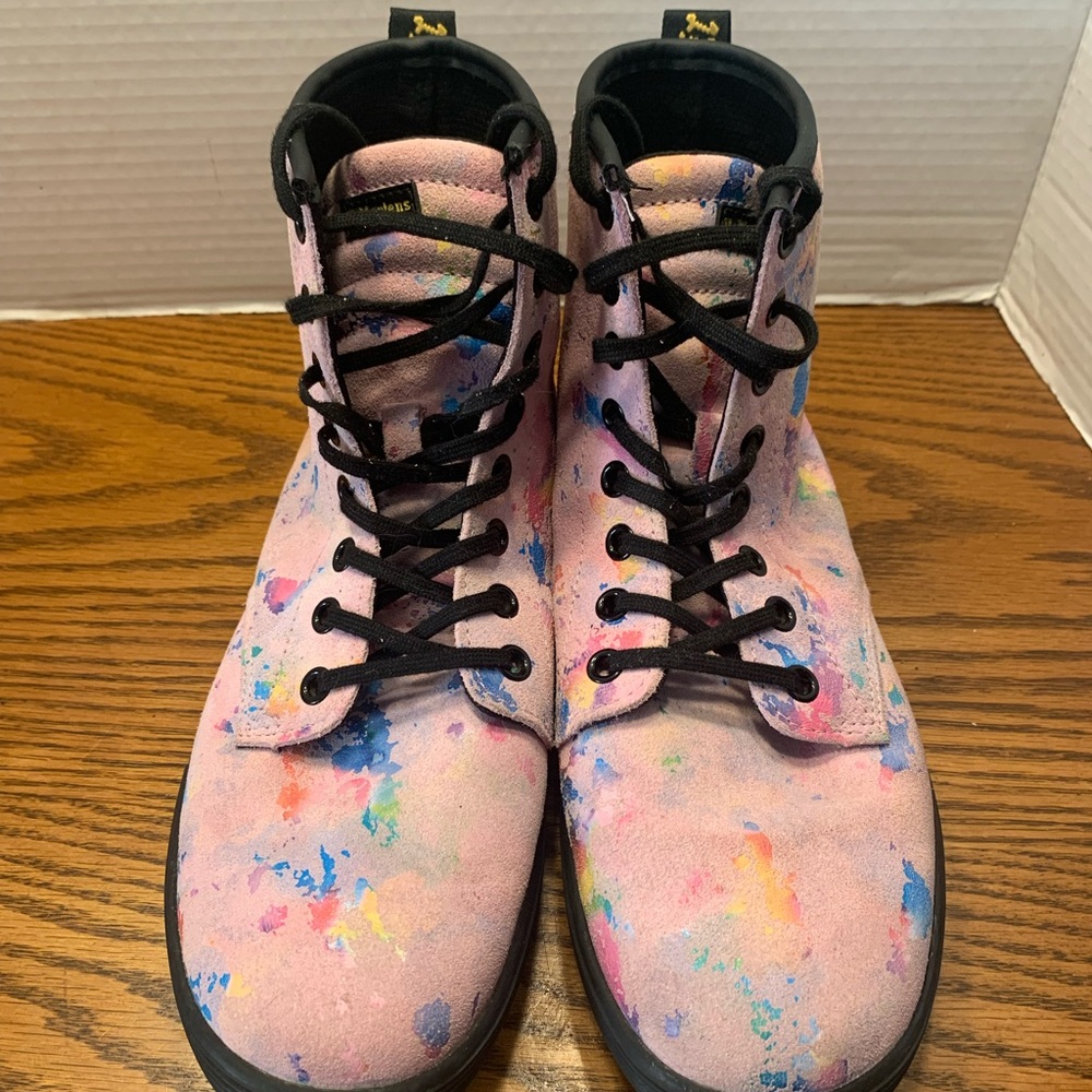 Dr. Martens Pink splash paint look SoftWair Interior Size 8 - Picture 2 of 10